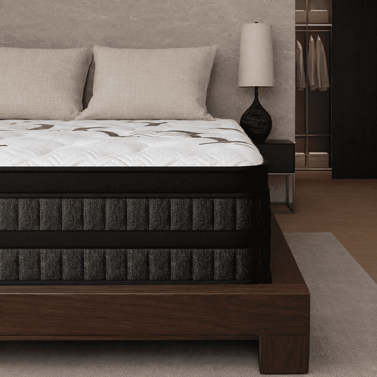 SDEAWOR 12" King Medium Firm Hybrid Mattress with Memory Foam & Pocket Coils, Cooling Gel Foam, Adult