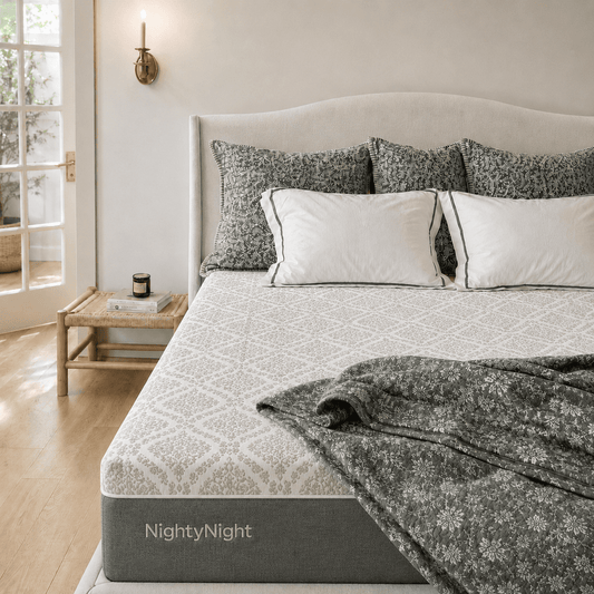 NightyNight 10" Full Size Firm Memory Foam Mattress, Cooling & Green Tea Refreshing Design, Washable Cover, No-Slip Base