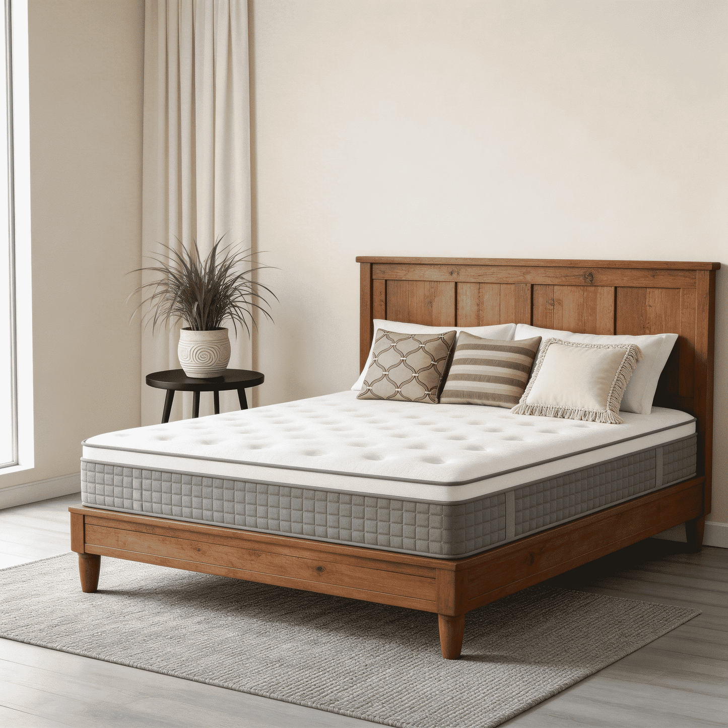 NightyNight 12" Queen Size Firm Hybrid Mattress in a Box with Cooling Gel Memory Foam, Motion Isolation & Temperature Regulation