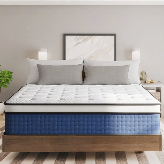 GREOO 14inch Hybrid Mattress Gel Memory Foam Individually Pocket Spring Pressure Relief King Size