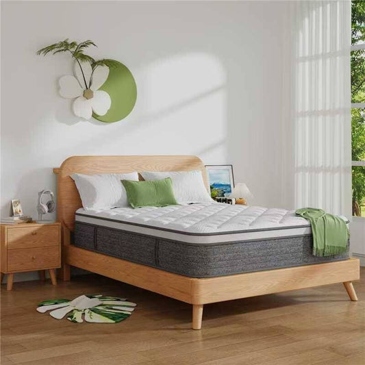 Kizreo 12 inch Full Size Mattress in a Box, Medium Firmness, Upgrade Individually Pocket Springs, Motion Isolation, Pressure Relief, Breathable Comfort and Durable,Blue